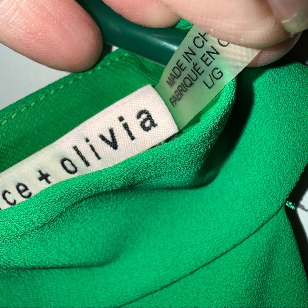 Alice + Olivia Vibrant Green Razor Back Dress - Picture 4 of 11
